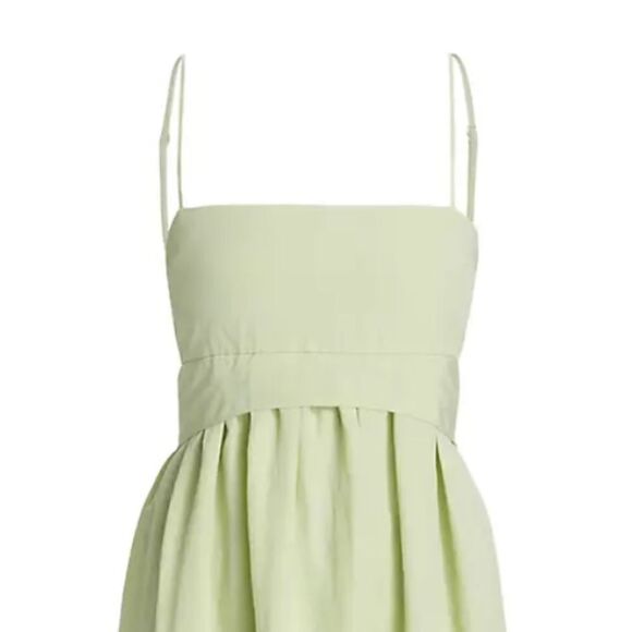 Vince Bow-Back Pleated Maxi Dress NWT Medium Sweet Grass $425 - Picture 5 of 9